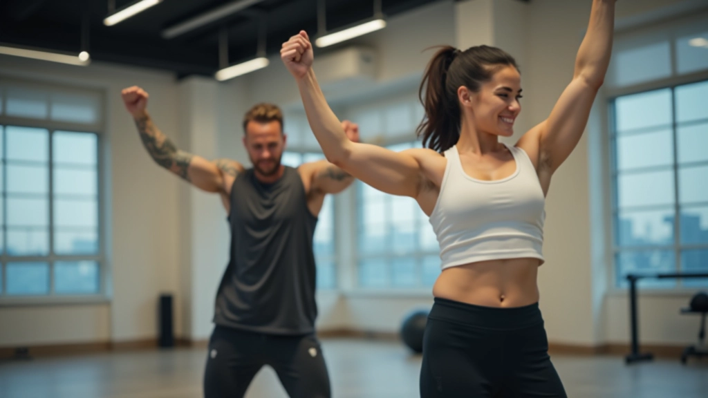 Group fitness training session with functional movements