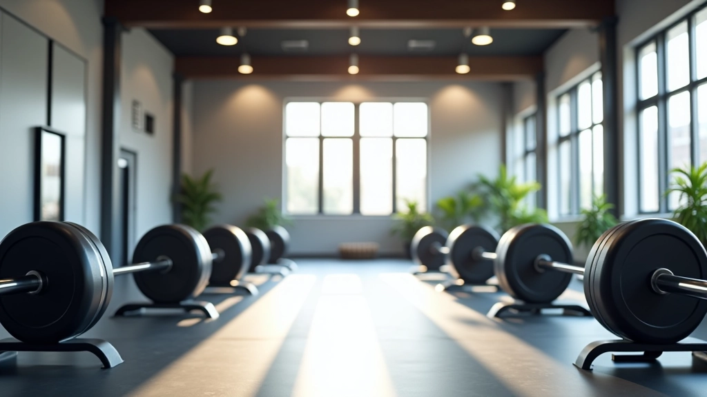 Functional fitness gym space with multiple workout stations, clean and well-organized training environment