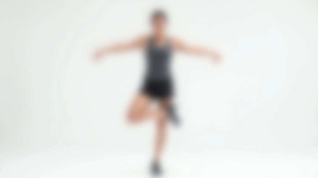 Person standing on one leg with arms outstretched for balance, demonstrating single-leg stance drill